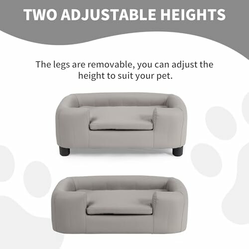 Pet sofa with two adjustable heights.