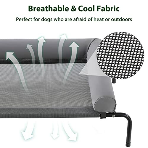 Breathable and cool fabric dog bed with airflow design