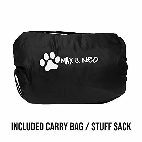 Black carry bag with Max & Neo logo and paw print