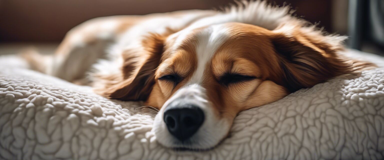 Dog resting on orthopedic dog bed