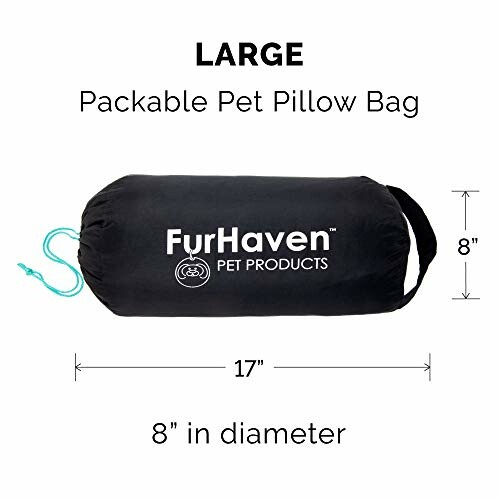 FurHaven large packable pet pillow bag with dimensions