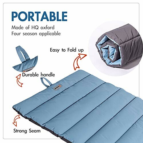 Portable sleeping pad with durable handle and strong seam, easy to fold.